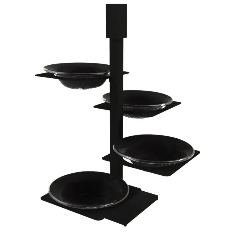 My Glass Studio Appetizer Server, Black - Set of 2 - 32.6 x 32.6 x 43.2 cm