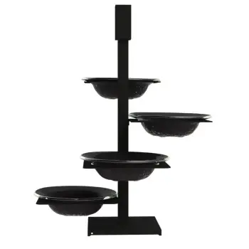 My Glass Studio Appetizer Server, Black - Set of 2 - 32.6 x 32.6 x 43.2 cm