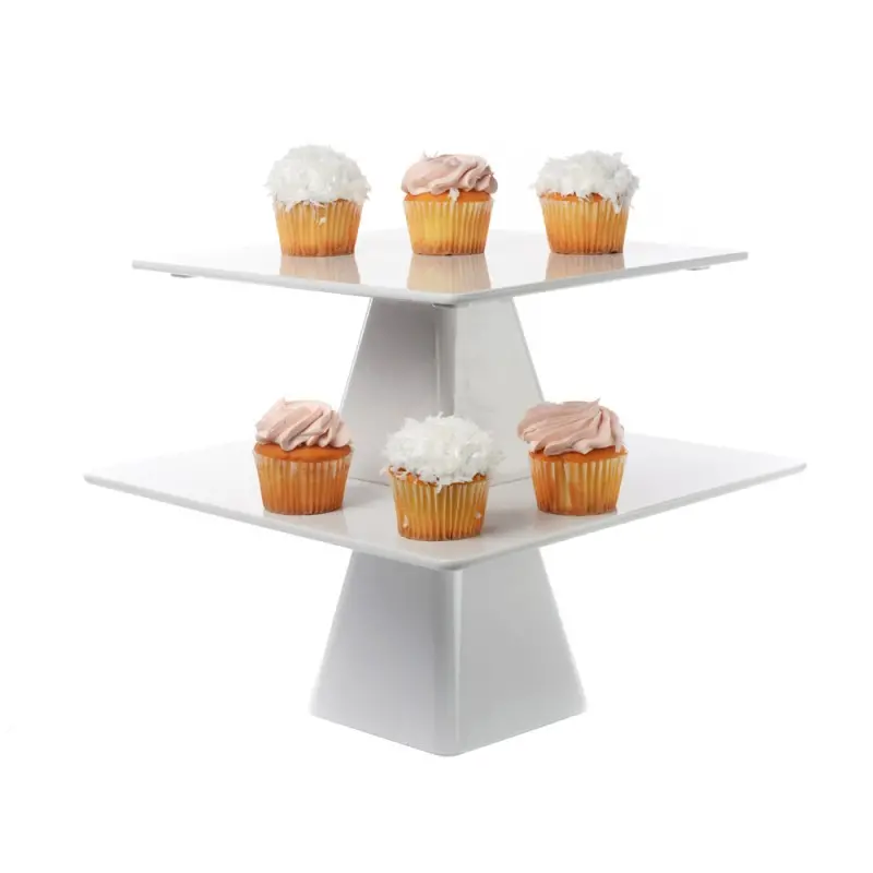 Pia Collection Cake Stand - 14.75 in L x 14.75 in W x 7 in - Set of 4 Pia Collection Cake Stand - 14.75 in L x 14.75 in W x 7 in - Set of 4
