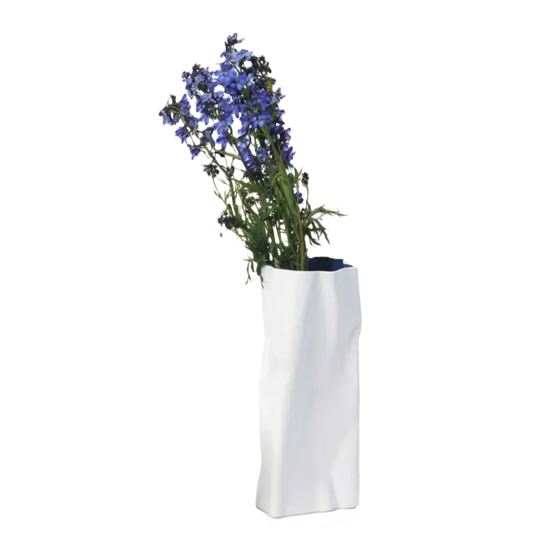 Paper Collection Vase Tall Blue Matte White - 6.5 in L x 6.5 in W x 14 in H Paper Collection Vase Tall Blue Matte White - 6.5 in L x 6.5 in W x 14 in H