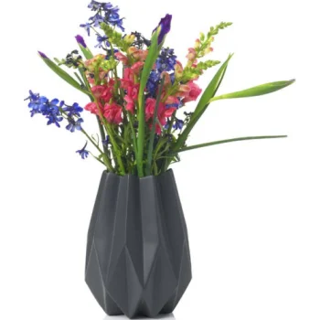 Oslo Collection Grey Tall Vase - 7 in L x 7 in W x 10.5 in H