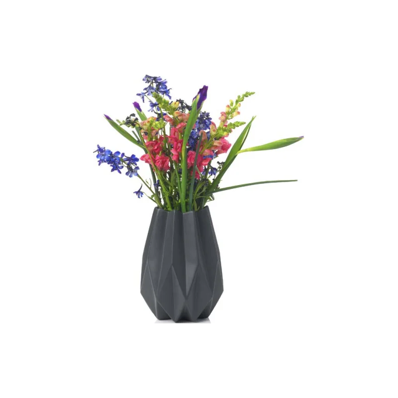 Oslo Collection Grey Tall Vase - 7 in L x 7 in W x 10.5 in H Oslo Collection Grey Tall Vase - 7 in L x 7 in W x 10.5 in H