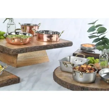 Napa Collection Square Platform With Bark - 14 in L x 14 W x .3 in H