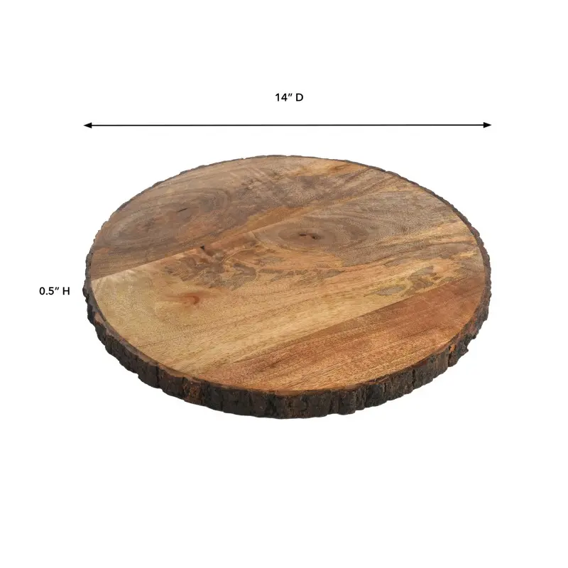 Napa Collection Round Bark Platter - 14 in L x 14 W x ..75 in H Napa Collection Round Bark Platter - 14 in L x 14 W x ..75 in H