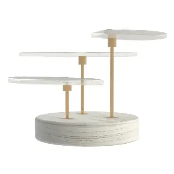 My Glass Studio Petit Fours Stand, White - Set of 4 - Dia: 18 cm, H: 12 cm