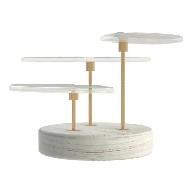 My Glass Studio Petit Fours Stand, White - Set of 4 - Dia: 18 cm, H: 12 cm