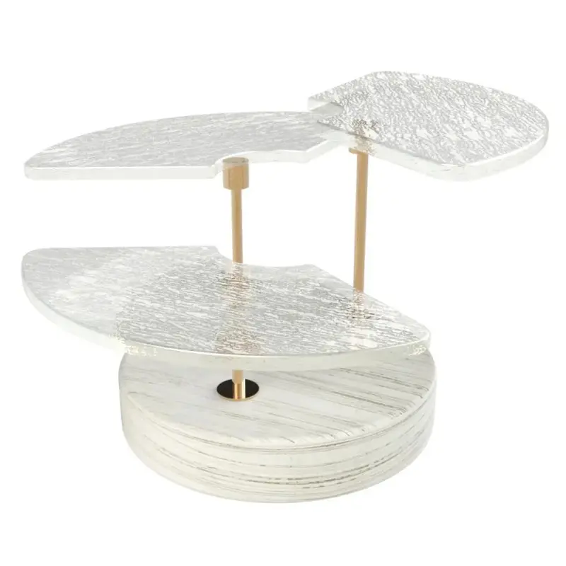 My Glass Studio Petit Fours Stand, White - Set of 4 - Dia: 18 cm, H: 12 cm