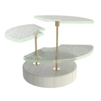 My Glass Studio Petit Fours Stand, Grey - Set of 4 - Dia: 18 cm, H: 12 cm