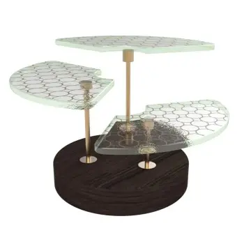 My Glass Studio Petit Fours Stand, Brown - Set of 4 - Dia: 18 cm, H: 12 cm