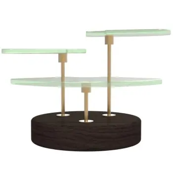 My Glass Studio Petit Fours Stand, Brown - Set of 4 - Dia: 18 cm, H: 12 cm