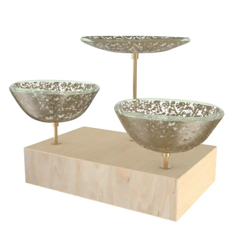 My Glass Studio Nut Bowl, Natural - Set of 4 - 17.5 x 11.0 x 15.0 cm