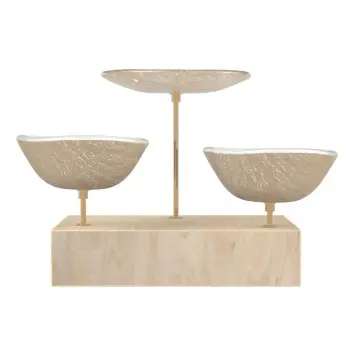 My Glass Studio Nut Bowl, Beige - Set of 4 - 17.5 x 11.0 x 15.0 cm