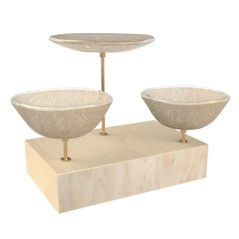 My Glass Studio Nut Bowl, Beige - Set of 4 - 17.5 x 11.0 x 15.0 cm