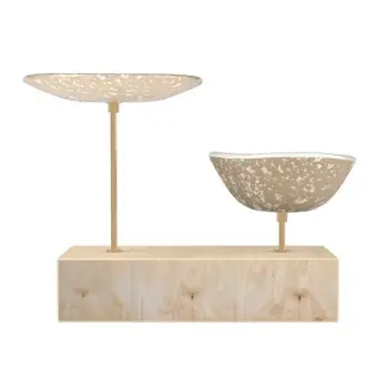 My Glass Studio Nut Bowl, Beige - Set of 4 - 17.5 x 8.0 x 15.0 cm