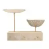 My Glass Studio Nut Bowl, Beige - Set of 4 - 17.5 x 8.0 x 15.0 cm