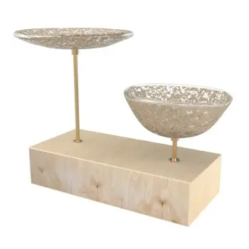 My Glass Studio Nut Bowl, Beige - Set of 4 - 17.5 x 8.0 x 15.0 cm