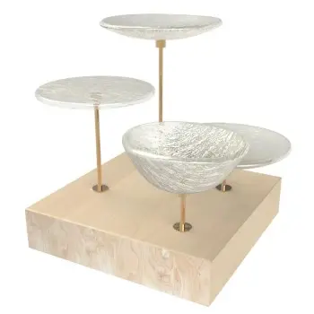 My Glass Studio Petit Fours Stand, White - Set of 4 - 21.5 x 21.5 x 19 cm