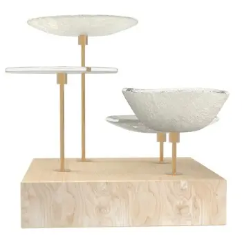 My Glass Studio Petit Fours Stand, White - Set of 4 - 21.5 x 21.5 x 19 cm