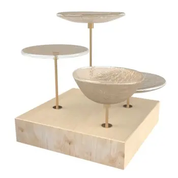 My Glass Studio Nut Bowl, Beige - Set of 4 - 21.5 x 21.5 x 19 cm