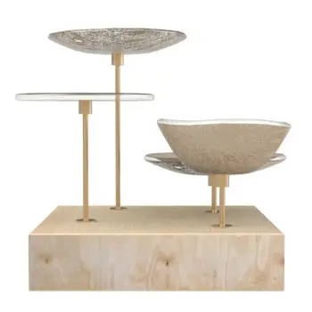My Glass Studio Nut Bowl, Beige - Set of 4 - 21.5 x 21.5 x 19 cm