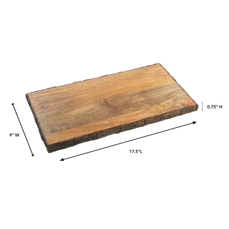 Napa Collection Rectangle Bark Plank S - 15.5 in L x 12.8 in W x 3.5 in