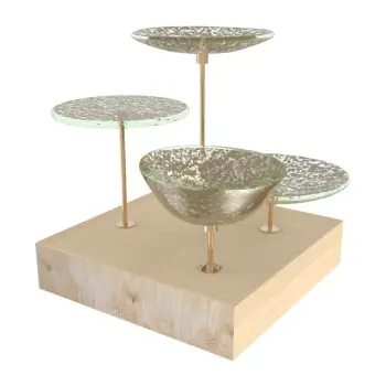 My Glass Studio Petit Fours Stand, Natural - Set of 4 - 21.5 x 21.5 x 19 cm