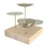 My Glass Studio Petit Fours Stand, Natural - Set of 4 - 21.5 x 21.5 x 19 cm