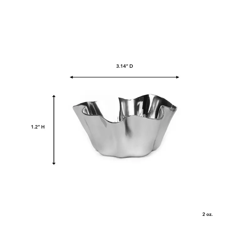 Montenegro Collection Bowl Small Silver - 9 in Dia x 2.75 - Set of 12