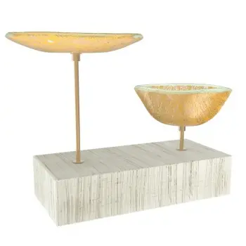 My Glass Studio Nut Bowl, Grey - Set of 4 - 17.5 x 8.0 x 15.0 cm