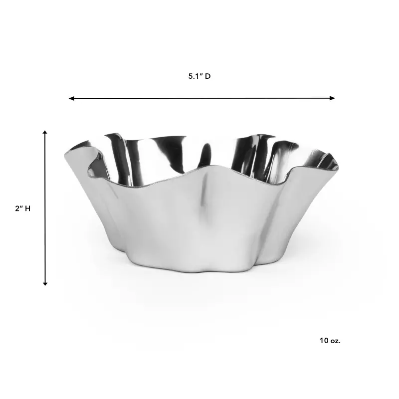 Montenegro Collection Bowl Medium Silver - 3.14 in Dia x 1.2 in H Montenegro Collection Bowl Medium Silver - 3.14 in Dia x 1.2 in H