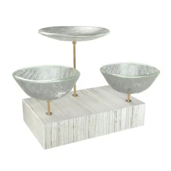 My Glass Studio Nut Bowl, Grey - Set of 4 - 17.5 x 11.0 x 15.0 cm
