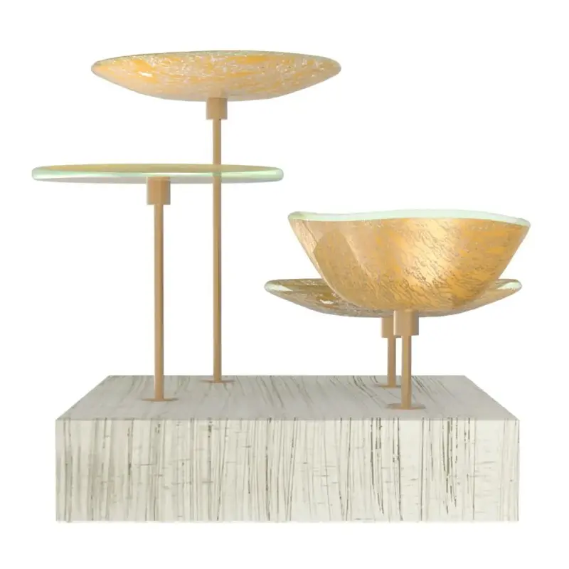 My Glass Studio Nut Bowl, Gold - Set of 4 - 21.5 x 21.5 x 19 cm