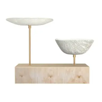 My Glass Studio Nut Bowl, Cream - Set of 4 - 17.5 x 8.0 x 15.0 cm