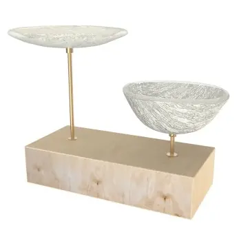 My Glass Studio Nut Bowl, Cream - Set of 4 - 17.5 x 8.0 x 15.0 cm