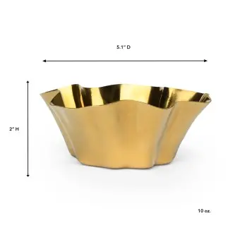 Montenegro Collection Bowl Medium Gold - 5.1 in Dia x 2 in H