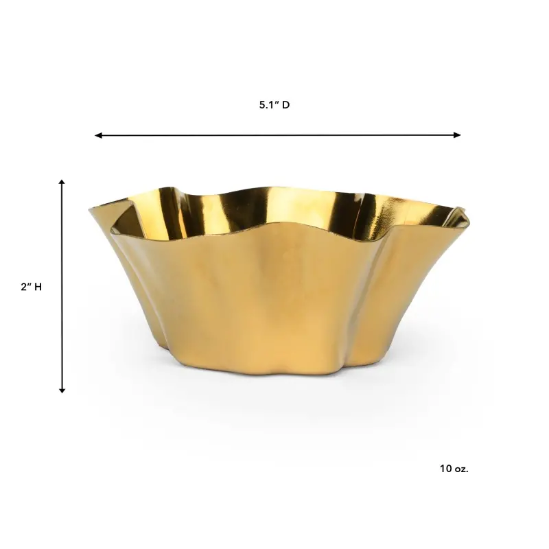 Montenegro Collection Bowl Medium Gold - 5.1 in Dia x 2 in H