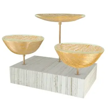 My Glass Studio Nut Bowl, Gold - Set of 4 - 17.5 x 11.0 x 15.0 cm