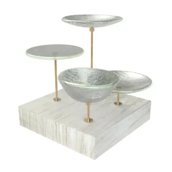 My Glass Studio Nut Bowl, Grey - Set of 4 - 21.5 x 21.5 x 19 cm