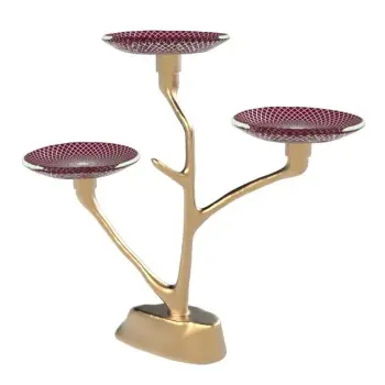 My Glass Studio Petit Fours Stand, Fuxia - Set of 4 - 35.0 x 13.0 x 31 cm