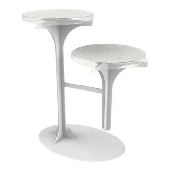 My Glass Studio Petit Fours Stand, White - Set of 2 - 23.6 x 13.9 x 25.2 cm