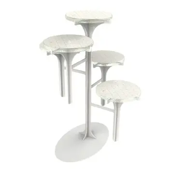 My Glass Studio Petit Fours Stand, White - Set of 2 - Dia: 13 cm, H: 40 cm