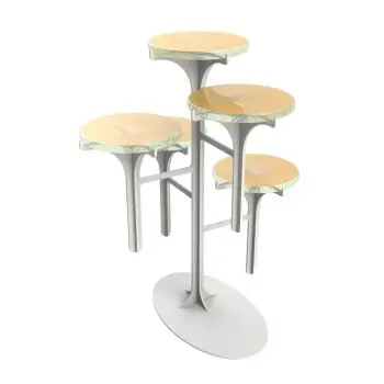 My Glass Studio Petit Fours Stand, Gold - Set of 2 - Dia: 13 cm, H: 40 cm