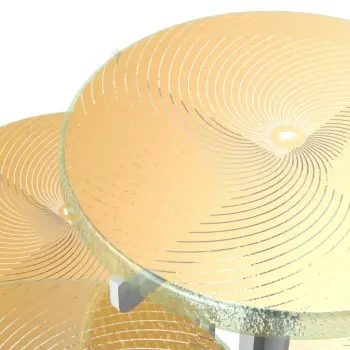 My Glass Studio Petit Fours Stand, Gold - Set of 2 - Dia: 13 cm, H: 40 cm