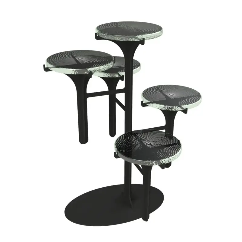 My Glass Studio Petit Fours Stand, Black - Set of 2 - Dia: 13 cm, H: 40 cm