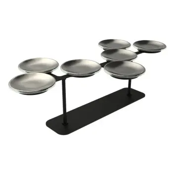 My Glass Studio Petit Fours Stand, Silver - Set of 2 - 47.5 x 27.0 x 12 cm