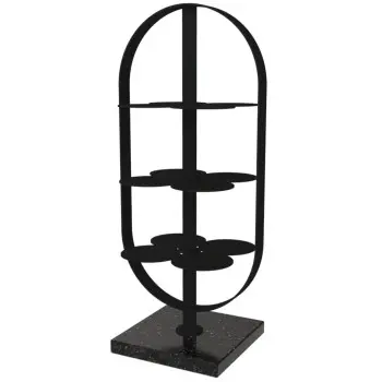 My Glass Studio Petit Fours Stand, Black - Set of 3 - 9.8 x 12.8 x 28 cm