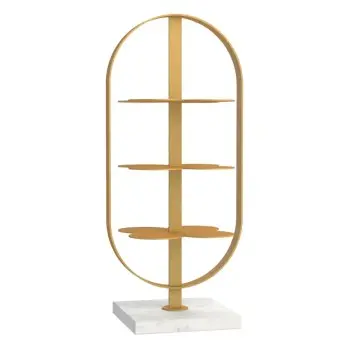 My Glass Studio Petit Fours Stand, Gold - Set of 3 - 9.8 x 12.8 x 28 cm