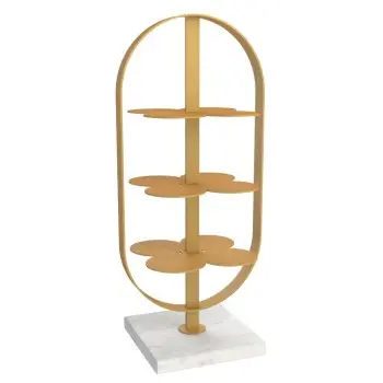 My Glass Studio Petit Fours Stand, Gold - Set of 3 - 9.8 x 12.8 x 28 cm