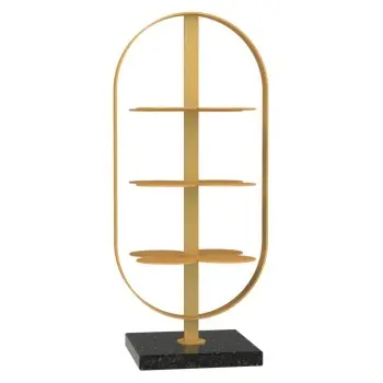 My Glass Studio Petit Fours Stand, Gold - Set of 3 - 9.8 x 12.8 x 28 cm