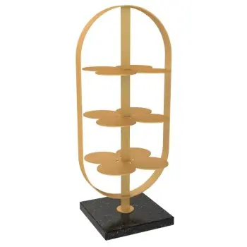 My Glass Studio Petit Fours Stand, Gold - Set of 3 - 9.8 x 12.8 x 28 cm